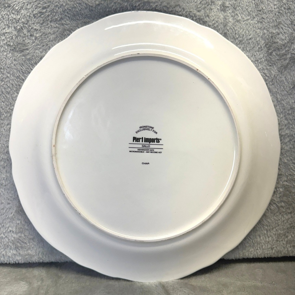 Pier 1 Imports Gallo Rooster Dinner Plate Ironstone Farmhouse Cottage Chicken - Picture 2 of 6